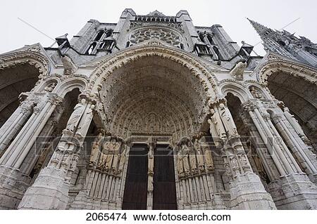 Picture - North Porch Of Chartres Cathedral, Chartres, France. Fotosearch