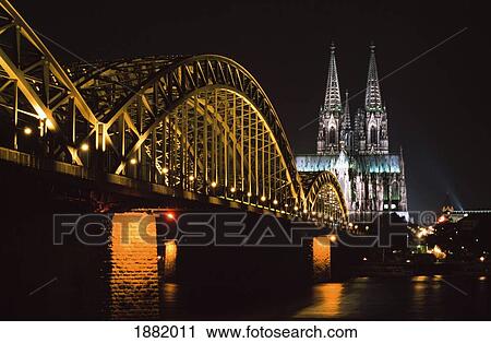 Stock Image - North Rhine, Westphalia, Dom And Hohenzollem Brucke. Fotosearch
