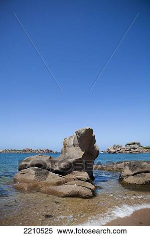 Stock Photography - Northern Brittany shoreline, close to town of Plougrescant on the Cotes D'Armor, France. Fotosearch