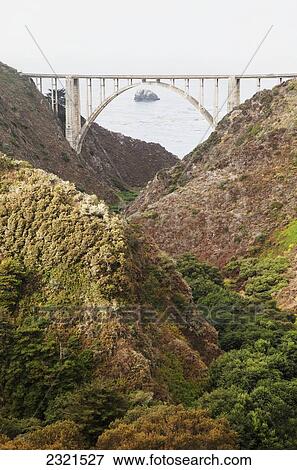 Stock Photo - Northern California, Big Sur, View Of Bixby Bridge Along The Coast.. Fotosearch
