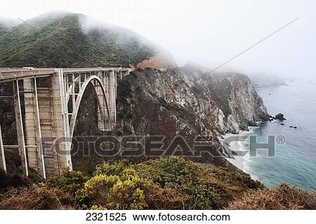 Stock Photography - Northern California, Big Sur, View Of Bixby Bridge Along The Coast.. Fotosearch