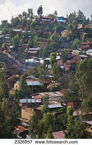 Northern Ethiopia, Aerial view of the village; Lalibela View Large Photo Image Stock Photo - Northern Ethiopia, Aerial view of the village; Lalibela. Fotosearch
