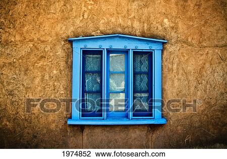 Northern New Mexican Windows, New Mexico, Blue Deep-Seated Window On Adobe Wall. View Large Photo Image Stock Image - Northern New Mexican Windows, New Mexico, Blue Deep-Seated Window On Adobe Wall.. Fotosearch