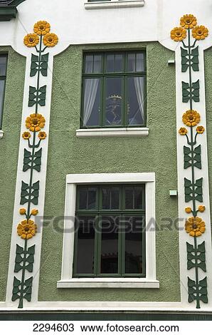 Stock Image - Norway, More og Romsdal, Art Nouveau (Jugendstil) architecture; Alesund. Fotosearch