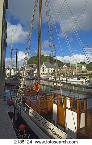 Norway, More og Romsdal, Harbor; Alesund View Large Photo Image Picture - Norway, More og Romsdal, Harbor; Alesund. Fotosearch