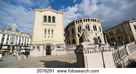 Norwegian Parliament Building; Oslo Norway View Large Photo Image Stock Image - Norwegian Parliament Building; Oslo Norway. Fotosearch