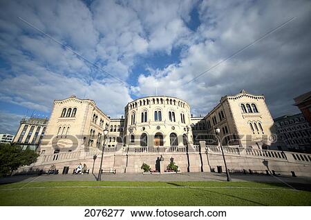 Norwegian Parliament; Oslo Norway View Large Photo Image Stock Photo - Norwegian Parliament; Oslo Norway. Fotosearch