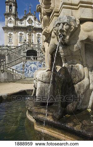 Nossa Senhora Dos Remedios Church And Fountain, Close Up View Large Photo Image Stock Photo - Nossa Senhora Dos Remedios Church And Fountain, Close Up. Fotosearch