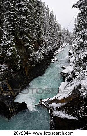 Picture - Numa Falls With Snow, Kootenay National Park, British Columbia, Canada. Fotosearch