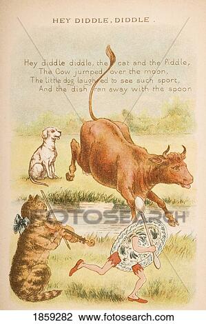 Nursery Rhyme And Illustration Of Hey Diddle Diddle From Old Mother Goose's Rhymes And Tales. Illustrated By Constance Haslewood. Published By Frederick Warne & Co London And New York Circa 1890S. Chromolithography By Emrik & Binger Of Holland View Large Photo Image Stock Image - Nursery Rhyme And Illustration Of Hey Diddle Diddle From Old Mother Goose's Rhymes And Tales. Illustrated By Constance Haslewood. Published By Frederick Warne & Co London And New York Circa 1890S. Chromolithography By Emrik & Binger Of Holland. Fotosearch