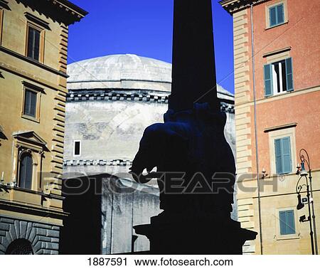 Obelisk Of Santa Maria Sopra Minerva With Pantheon In Background View Large Photo Image Stock Image - Obelisk Of Santa Maria Sopra Minerva With Pantheon In Background. Fotosearch
