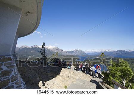 Stock Photography - Observation platform on Cerro Campanario, San Carlos de Bariloche, Nahuel Huapi National Park, Rio, Argentina. Fotosearch