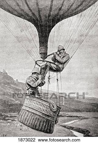 Stock Image - Observing The Enemy From A Military Balloon During The Second Boer War. From The Book South Africa And The Transvaal War By Louis Creswicke, Published 1900.. Fotosearch