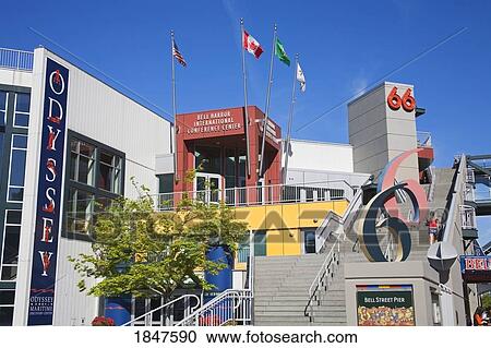 Stock Image - Odyssey Maritime Museum On Pier 66; Seattle, Washington State, Usa. Fotosearch