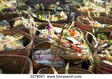 Offerings to the Hindu gods; Bali View Large Photo Image Stock Image - Offerings to the Hindu gods; Bali. Fotosearch