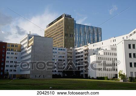 Stock Image - Office Buildings In Kreuzberg, Berlin, Germany. Fotosearch