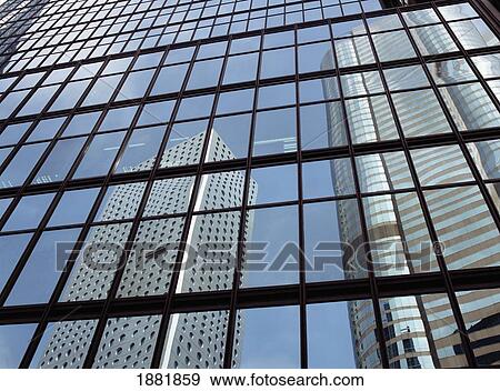 Office Buildings Reflected, Low Angle View View Large Photo Image Stock Photo - Office Buildings Reflected, Low Angle View. Fotosearch