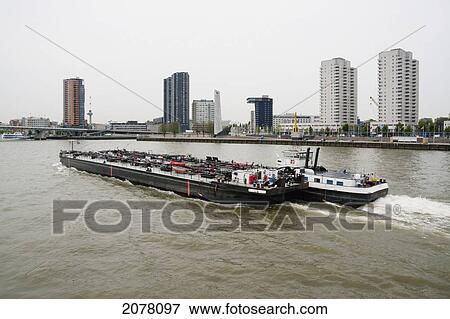 Oil Barge In The Harbour, Port Of Rotterdam, Netherlands View Large Photo Image Stock Photo - Oil Barge In The Harbour, Port Of Rotterdam, Netherlands. Fotosearch
