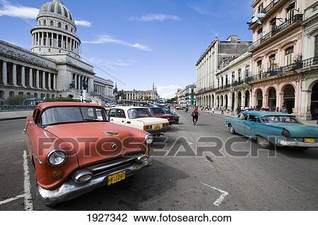 Old American Cars Parked In Street View Large Photo Image Stock Image - Old American Cars Parked In Street. Fotosearch