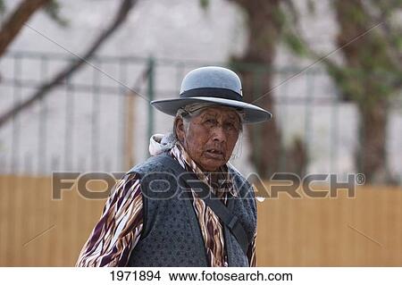 Picture - Old Aymara Woman, Lasana, Antofagasta Region, Chile. Fotosearch