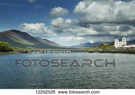 Stock Photograph - Old barracks museum in Cahirciveen on the Wild Atlantic Way coastal route; County Kerry, Ireland. Fotosearch