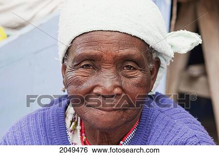 Stock Photograph - Old Black Woman, Otavalo, Imbabura, Ecuador. Fotosearch