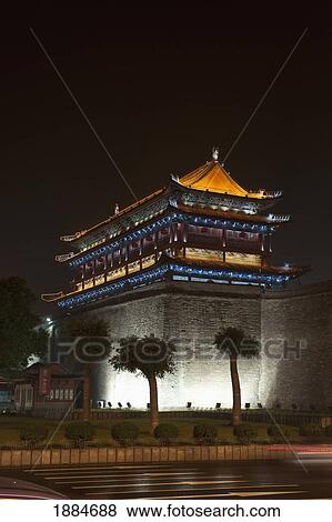 Old City Wall And The South Gate; Xian, Shaanxi, China View Large Photo Image Stock Photo - Old City Wall And The South Gate; Xian, Shaanxi, China. Fotosearch