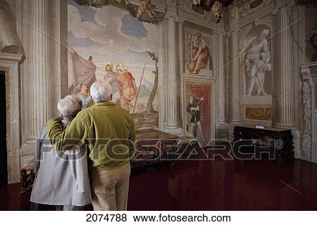Stock Photo - Old Couple In Villa Godi Malinverni By Andrea Palladio, Lonedo Di Lugo, Italy. Fotosearch