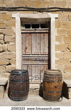 Old Door And Barrels, Laguardia, Basque Country, Spain View Large Photo Image Stock Image - Old Door And Barrels, Laguardia, Basque Country, Spain. Fotosearch