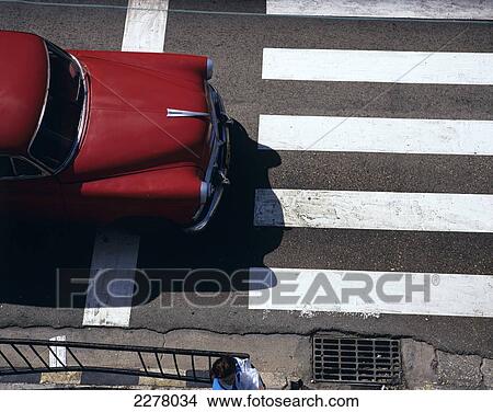 Picture - Old Ed Car From Above La Rampa (Calle 23) Verado. Havana. Cuba. Fotosearch