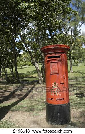 Old English Post Box Next To The Fort On Pigeon Island, Rodney Bay, St Lucia. View Large Photo Image Stock Photo - Old English Post Box Next To The Fort On Pigeon Island, Rodney Bay, St Lucia.. Fotosearch