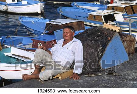 Old Fisherman, Marina Grande View Large Photo Image Stock Image - Old Fisherman, Marina Grande. Fotosearch