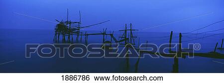 Old Fishing Platform Over Water At Dusk View Large Photo Image Stock Photograph - Old Fishing Platform Over Water At Dusk. Fotosearch