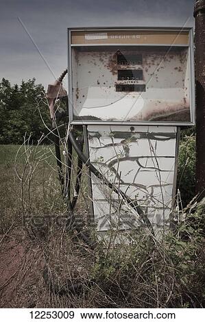 Stock Photo - Old gas pump; Prince Edward Island, Canada. Fotosearch
