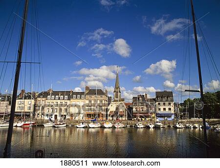 Stock Image - Old Harbor In Honfleur. Fotosearch