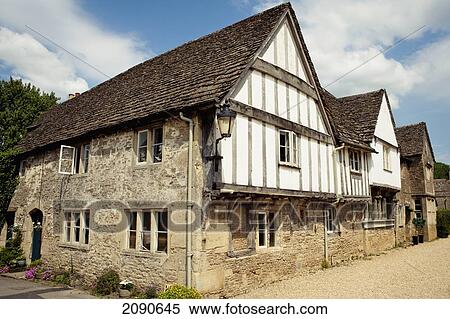 Old Houses In Lacock, Wiltshire, Uk View Large Photo Image Stock Photography - Old Houses In Lacock, Wiltshire, Uk. Fotosearch