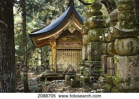 Stock Photography - Old Japanese Shrine In The Woods; Koyasan Wakayama Japan. Fotosearch