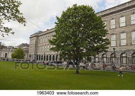 Stock Image - Old Library With The Book Of Kells Museum At Trinity College, Dublin, Ireland. Fotosearch