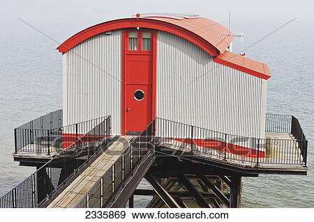 Stock Photo - Old Lifeboat Station; Tenby, Pembrokeshire Coast Path, Wales, United Kingdom. Fotosearch