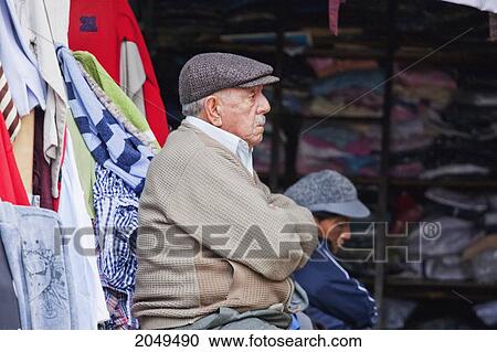 Stock Image - Old Man, Cuenca, Azuay, Ecuador. Fotosearch
