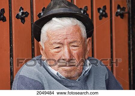 Picture - Old Man, Otavalo, Imbabura, Ecuador. Fotosearch