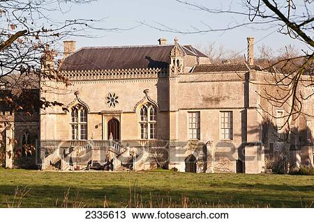 Stock Image - Old Manor; Lacock, Wiltshire, England. Fotosearch