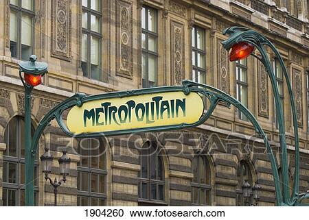 Old Metro Sign Outside Louvre Museum, Paris, France View Large Photo Image Stock Image - Old Metro Sign Outside Louvre Museum, Paris, France. Fotosearch