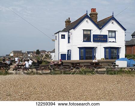 Picture - Old Neptune pub and beach, Island Wall; Whitstable, Kent, England. Fotosearch