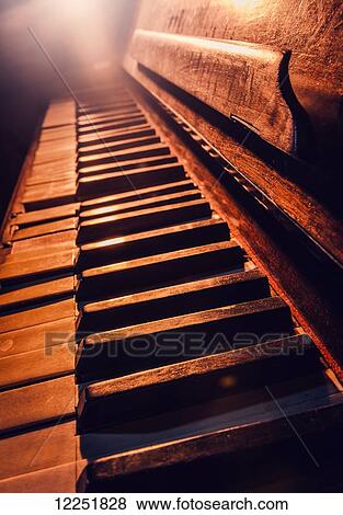 Stock Photo - Old piano; Torremolinos, Malaga, Andalusia, Spain. Fotosearch