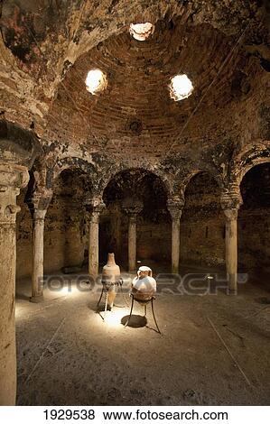 Old pots inside an ancient room with columns and a domed ceiling with skylights; Palma, Majorca, Spain View Large Photo Image Stock Photo - Old pots inside an ancient room with columns and a domed ceiling with skylights; Palma, Majorca, Spain. Fotosearch