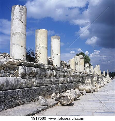Stock Image - Old Ruin With Pillars At Ephesus. Fotosearch