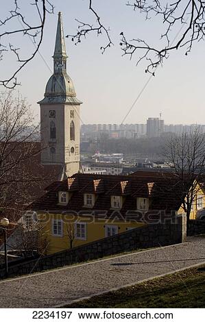 Old Town Bratislava View From The Grounds Of Bratislava Castle Slovakia. View Large Photo Image Stock Photo - Old Town Bratislava View From The Grounds Of Bratislava Castle Slovakia.. Fotosearch