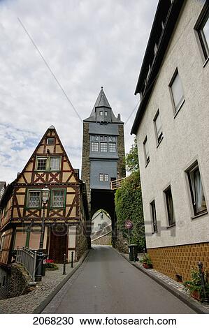 Old Town Gate; Bacharach Rhineland-Palatinate Germany View Large Photo Image Stock Image - Old Town Gate; Bacharach Rhineland-Palatinate Germany. Fotosearch