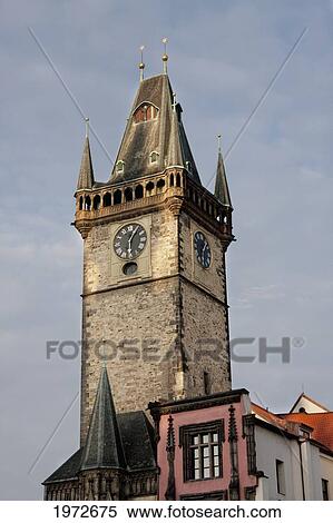 Stock Photography - Old Town Hall Tower, Prague, Czech Republic. Fotosearch